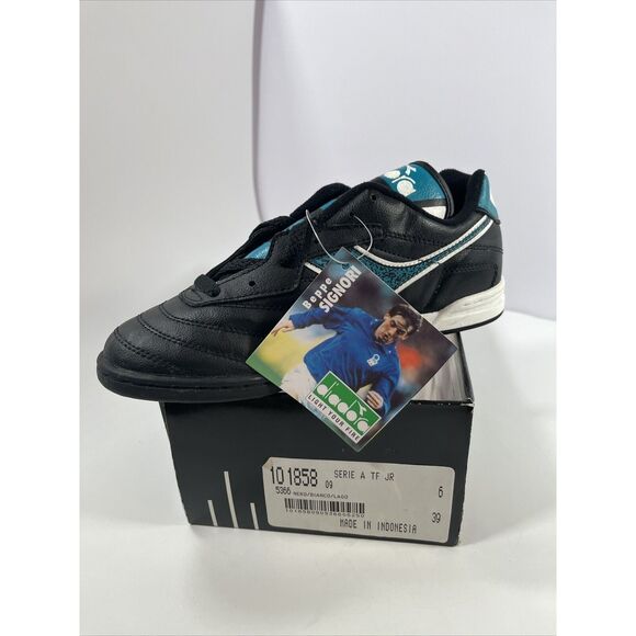 VTG Diadora Serie A Jr Sz 6 Soccer Cleats Shoes Beppe Signori Signature Edition - Picture 1 of 15